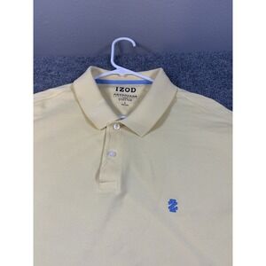 Izod Shirt Men Size L Yellow Polo Cool FX Natural Stretch Advantage Performance
